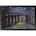 Vault W Artwork 'Starry Night Over the Rhone Poster' by Vincent Van Gogh Framed Painting Print Paper in Blue/Indigo/Yellow | Wayfair