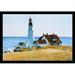 Vault W Artwork 'Portland Lighthouse' by Edward Hopper Framed Painting Print Paper, Wood in Blue/Brown | 14 H x 20 W x 1 D in | Wayfair