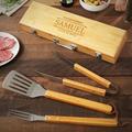 Darby Home Co Sissy BBQ Grilling Tool Set, Bamboo in Gray | 5 H x 19.5 W x 3 D in | Wayfair 8A3E8692C37849C98036AACA8F079ACF