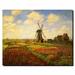 Vault W Artwork 'Tulips in a field' by Claude Monet Painting Print on Wrapped Canvas in Green/Red/Yellow | 24 H x 32 W x 2 D in | Wayfair