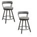 17 Stories Juhasz Bar & Counter Stool Leather/Metal/Faux leather in Gray | 35.75 H x 20.5 W x 20.5 D in | Wayfair 25FB4E39640344A28531A84FDD5BBDE8