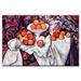 Vault W Artwork Still Life w/ Apples & Oranges Painting Print on Wrapped Canvas in Indigo/Orange | 20 H x 30 W x 1.5 D in | Wayfair