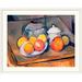 Vault W Artwork 'Straw Covered Vase Sugar Bowl & Apples by Paul Cezanne Print Metal in Blue/Orange | 26 H x 32 W x 1 D in | Wayfair