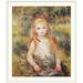 Vault W Artwork Little Girl Carrying Flowers, 1888, Sao Paulo Museum, Brazil by Pierre-Auguste Renoir - Print in Brown | Wayfair