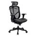 Inbox Zero Black Adjustable Swivel Mesh Rolling Executive Office Chair Upholstered/Mesh in Gray/Brown | 46 H x 26 W x 27.5 D in | Wayfair