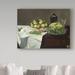 Vault W Artwork 'Still Life w/ Melon & Peaches' by Edouard Manet Oil Painting Print on Wrapped Canvas in Brown/Gray | 24 H x 32 W x 2 D in | Wayfair