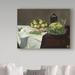 Vault W Artwork 'Still Life w/ Melon & Peaches' by Edouard Manet Oil Painting Print on Wrapped Canvas in White/Black | 35 H x 47 W x 2 D in | Wayfair