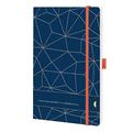 Chronoplan 50461 Buchkalender Kalendarium 2021, A5 Softcover, Wochenplaner (135x210mm, 1 Woche auf 2 Seiten), Lattice, Deep Ocean Blue