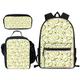 Funny Avocado Print Boys Girls Schoolbag Bookbag Backpacks Lunch Bag Pencil Pouch 3 in 1