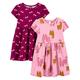 Simple Joys by Carter's Baby Mädchen Short-Sleeve and Sleeveless Dress Sets, Pack of 2 Freizeitkleid, Kirschen/Lama, 3 Jahre (2er Pack)