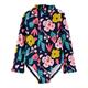 Simple Joys by Carter's Baby Mädchen Long Sleeve Zipper One Piece Swimsuit Sun Protective Swimwear, Marineblau Floral, 12 Monate