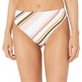 ROXY Women's Print Beach Classics Waisted High Leg Swim Bottom Bikini, Bright White Oriental Stripe S, Small