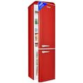 Bomann® Retro Kühl-Gefrier-Kombination mit 250 L Nutzinhalt | Kühlen: 186 L und Gefrieren: 64 L | Kühlschrank mit LED-Beleuchtung | Fridge mit stufenloser Temperaturregelung | KGR 7328.1 rot