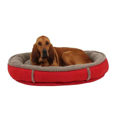 Carolina Pet Company Large Red Faux Suede and Tipped Berber Round Comfy Cup
