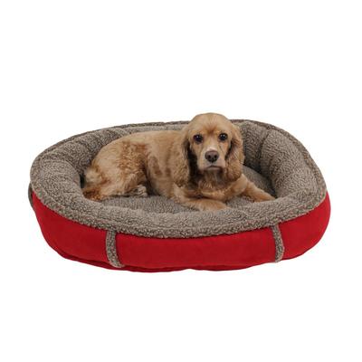 Carolina Pet Company Small Red Faux Suede and Tipped Berber Round Comfy Cup