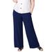Plus Size Women's Wide-Leg Soft Pants with Back Elastic by ellos in Navy (Size 4X)