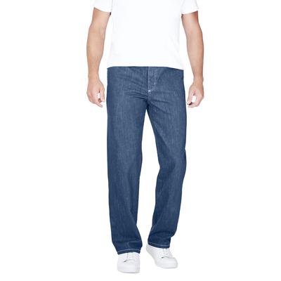 Men's Big & Tall Liberty Blues™ Loose-Fit Side Elastic 5-Pocket Jeans by Liberty Blues in Stonewash (Size 70 38)