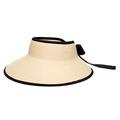 Pineapple&Star Vienna Visor Women's Summer Sun Straw Packable UPF 50+ Beach Hat - Black - One Size