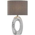 Lite Source Clover II White Marble Ceramic Table Lamp