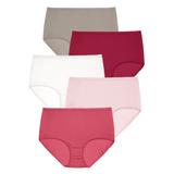 Plus Size Women's Nylon Brief 5-Pack by Comfort Choice in Red Multi Pack (Size 12) Underwear