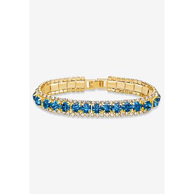 Women's Gold Tone Tennis Bracelet (10mm), Round Birthstones and Crystal, 7" by PalmBeach Jewelry in September