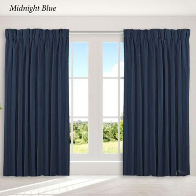 Marshfield Drapery Wide Width Pinch Pleat Curtain Pair, 150 x 84, Midnight Blue