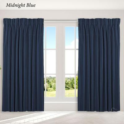 Marshfield Drapery Wide Width Pinch Pleat Curtain Pair, 100 x 84, Midnight Blue