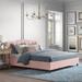 Red Barrel Studio® Tufted Low Profile Platform Bed Upholstered/Polyester/Metal in Pink | 41 H x 78 W x 83 D in | Wayfair