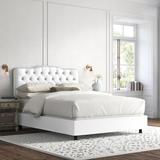 Kelly Clarkson Home McCrory Low Profile Standard Bed Upholstered/Velvet, Polyester in Black | 51 H x 56 W x 78 D in | Wayfair 741NBBED-PWVLVWHT