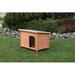 Tucker Murphy Pet™ Gilmore Brown Wood Insulated Dog House Wood House in Brown/Orange, Size 32.5 H x 31.0 W x 46.0 D in | Wayfair