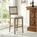 Gracie Oaks Vaili Solid Wood Bar & Counter Stool Wood/Upholstered in Gray | 46.5 H x 18.25 W x 22 D in | Wayfair 82C5E8A3460E4D98BFBBFDC4E91C7C05