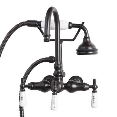Randolph Morris Bathroom Wall Mount Gooseneck Clawfoot Tub Faucet with Handshower RM405-ORB