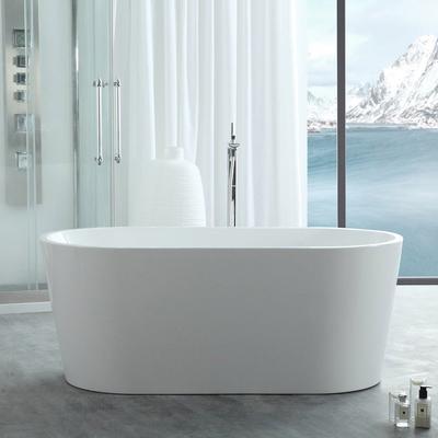 Randolph Morris Chloe 63 Inch Acrylic Double Ended Freestanding Tub - No Faucet Drillings RMJ23-BN