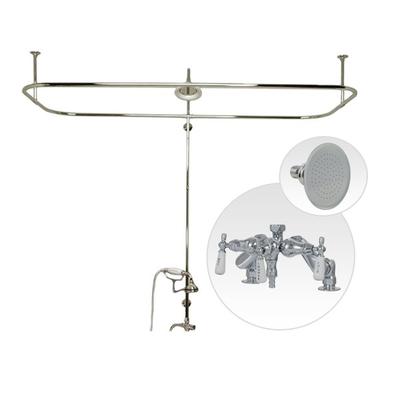 Randolph Morris Side Deck Mount Clawfoot Tub Shower Enclosure with Downspout Faucet and Watering Can Shower Head RM734WC