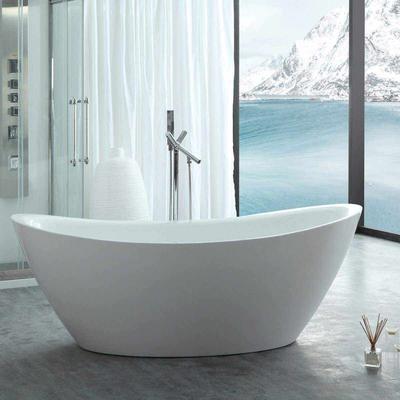 Randolph Morris Gloria 71 Inch Acrylic Double Slipper Freestanding Tub - No Faucet Drillings RMJ18-BN