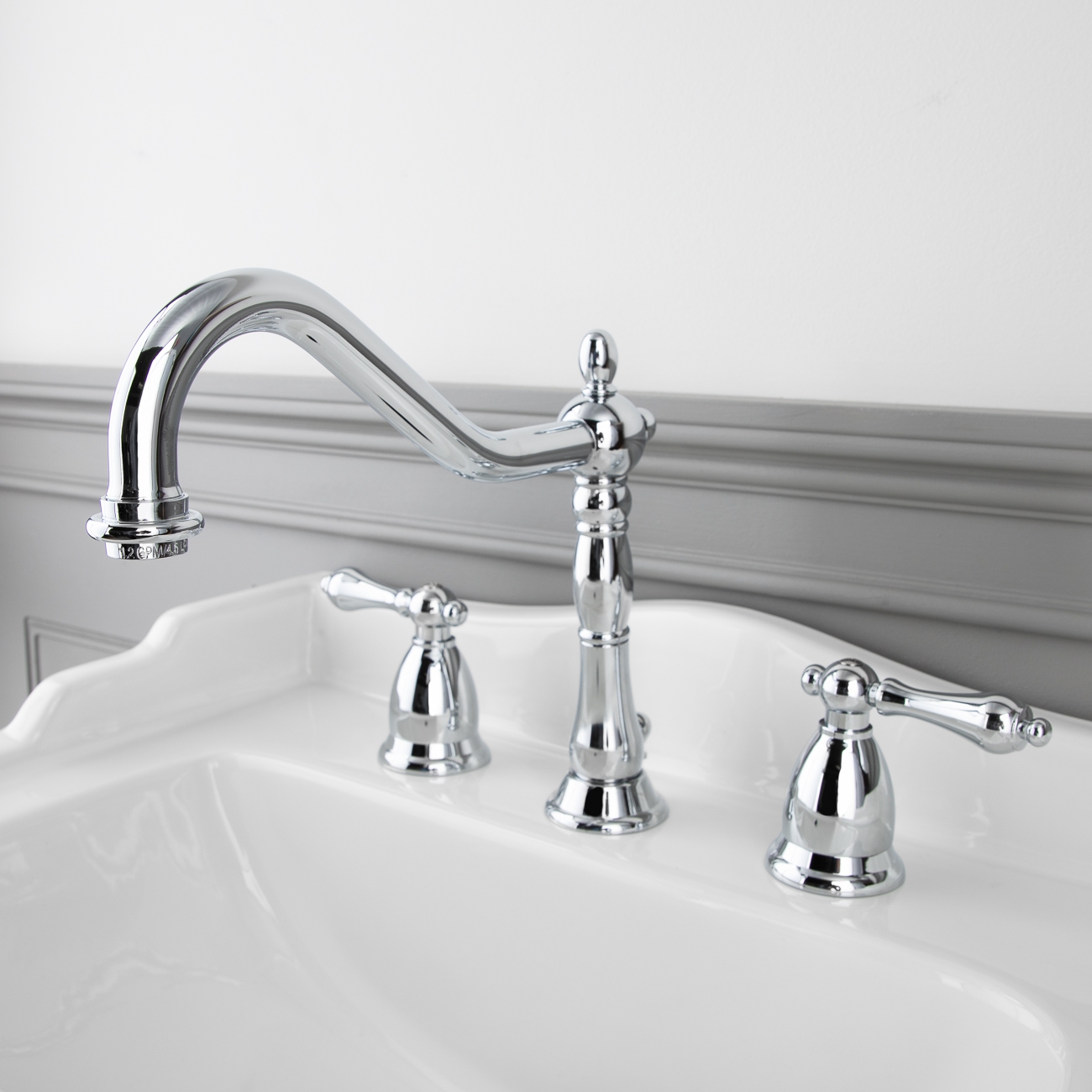 Randolph Morris Randolph Morris Victorian Widespread Bathroom Sink Faucet - Metal Lever Handles - Chrome RMB818ML-CP