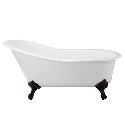 Randolph Morris Charlotte 57 Inch Cast Iron Slipper Clawfoot Tub - No Faucet Drillings LG57SL0WSIB