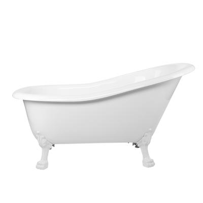 Randolph Morris Paris 57 Inch Acrylic Slipper Clawfoot Tub - No Faucet Drillings - Lion Paw Feet RMA57SL0WLPW