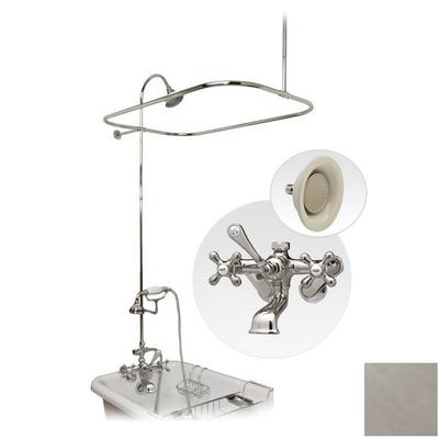 Randolph Morris 48 Inch Clawfoot Tub Wall Mount Shower Enclosure with Shower Ring and Handheld Shower RM168S-48BN