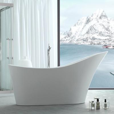 Randolph Morris Duchess 67 Inch Acrylic Slipper Freestanding Tub - No Faucet Drillings RMJ42-MB