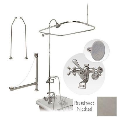 Randolph Morris Clawfoot Tub Wall Mount Shower Enclosure Complete Set SHOWERSET-168-BN