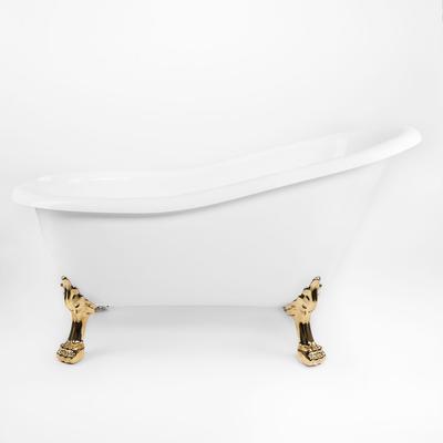 Randolph Morris Paris 54 Inch Acrylic Slipper Clawfoot Tub - Rim Faucet Drillings - Lion Paw Feet RMA54SL7WLPPB