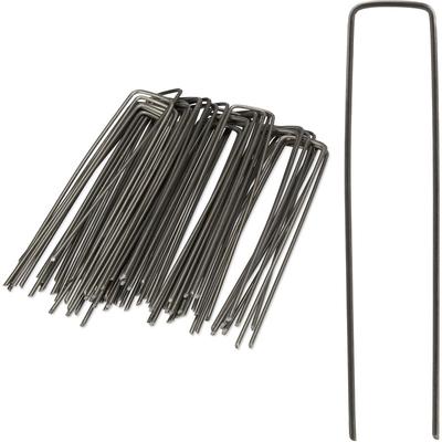 Bodenanker 50er Set, angeschrägte Enden, zum Einschlagen, Unkrautvlies, 15 cm lang, 2 mm ø, Stahl,