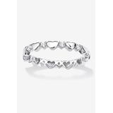 Women's Simulated Birthstone Heart Eternity Ring by PalmBeach Jewelry in April (Size 7)