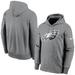 Men's Nike Heathered Gray Philadelphia Eagles Fan Gear Primary Logo Performance Pullover Hoodie