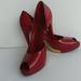 Louis Vuitton Shoes | Authentic Louis Vuitton Open Toe Red Pumps Size 37 | Color: Gold/Red | Size: 7