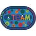 48 x 0.218 in Rug - Carpets for Kids Oval KID Value Plus™ Blue Area Rug | 48 W x 0.218 D in | Wayfair 64.57