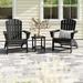 POLYWOOD® Nautical 3-Piece Curveback Adirondack Set Plastic in Black | Outdoor Furniture | Wayfair PWS419-1-BL