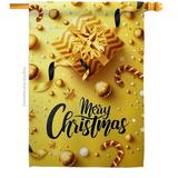 Ornament Collection Golden Christmas - Impressions Decorative 2-Sided Polyester 40 x 28 in. House Flag in Yellow | 40 H x 28 W in | Wayfair