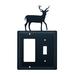 Village Wrought Iron Deer 2-Gang Single Outlet/Rocker Combination Wall Plate in Black | 8 H x 4.63 W x 0.17 D in | Wayfair EGS-3